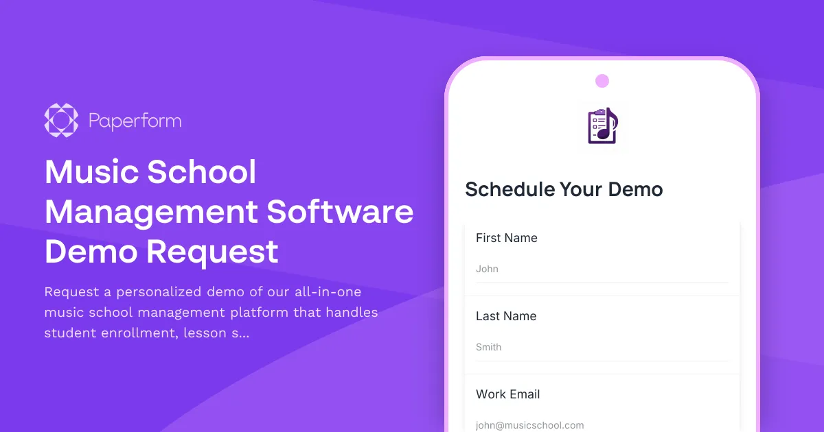 Music School Management Software Demo Request