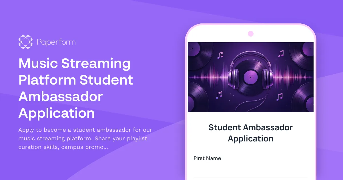 Music Streaming Platform Student Ambassador Application