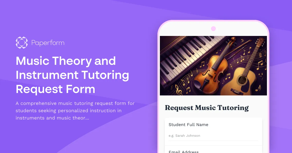 Music Theory and Instrument Tutoring Request Form