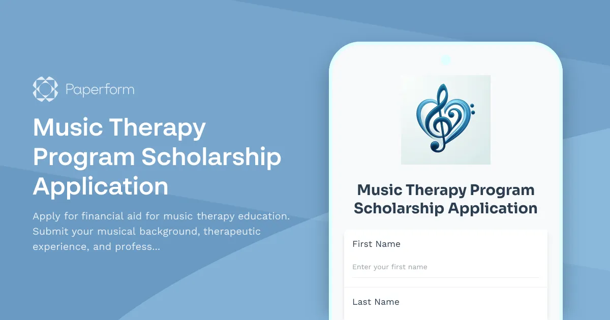 Music Therapy Program Scholarship Application
