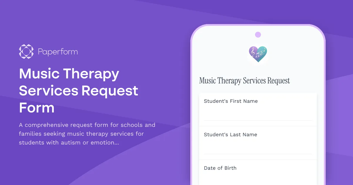 Music Therapy Services Request Form