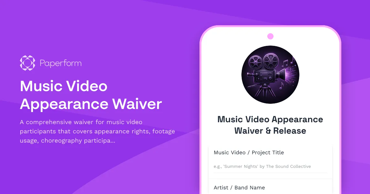 Music Video Appearance Waiver