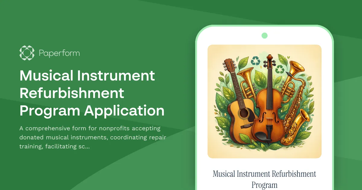 Musical Instrument Refurbishment Program Application