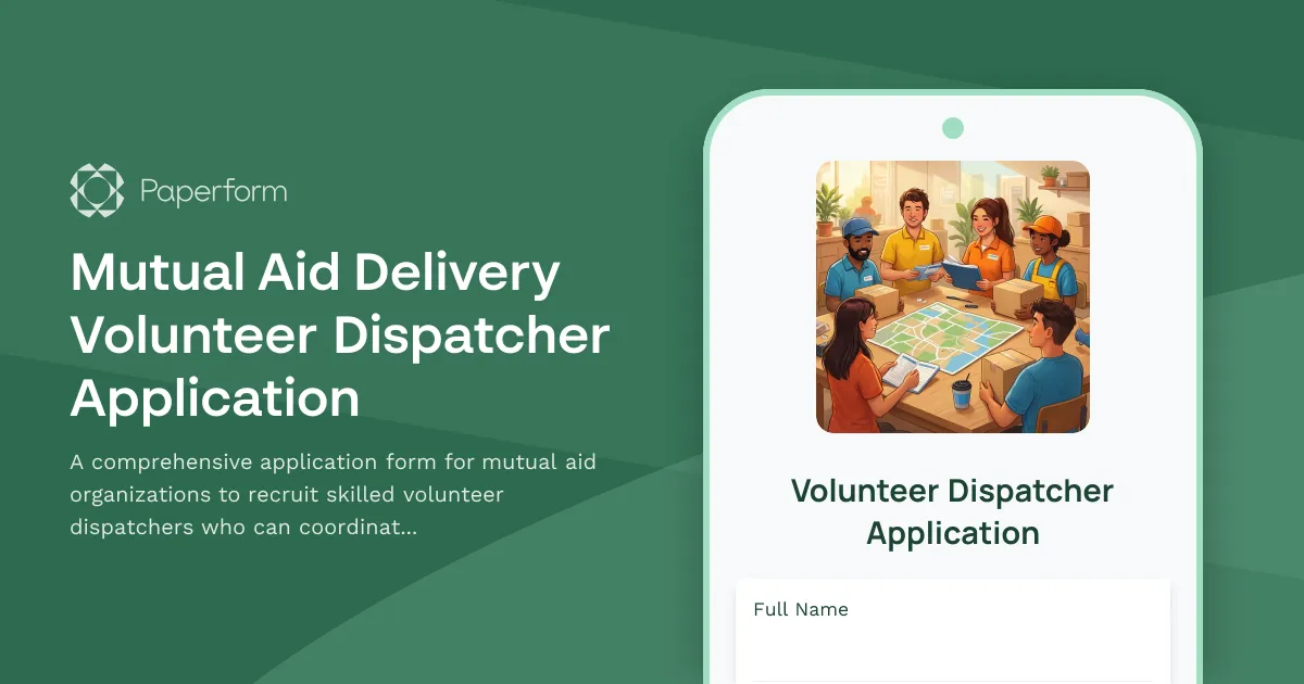 Mutual Aid Delivery Volunteer Dispatcher Application