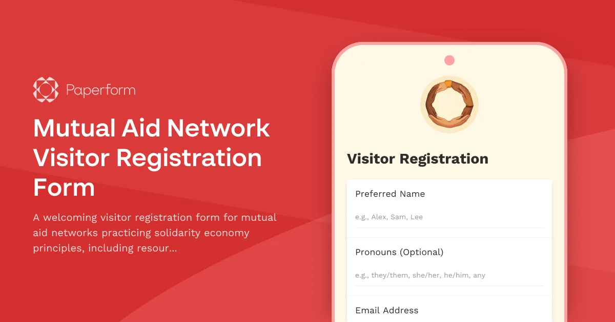 Mutual Aid Network Visitor Registration Form