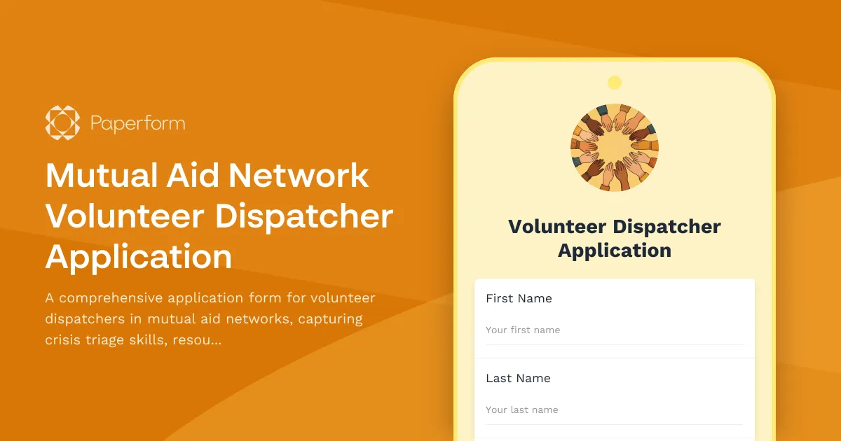 Mutual Aid Network Volunteer Dispatcher Application