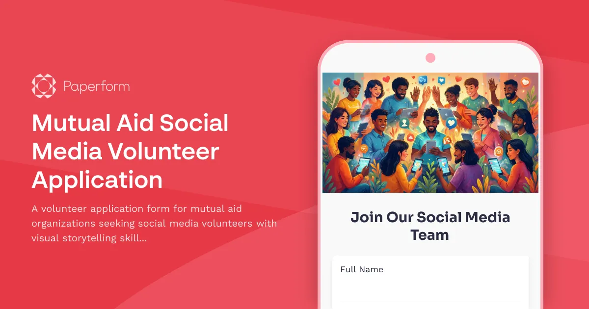 Mutual Aid Social Media Volunteer Application