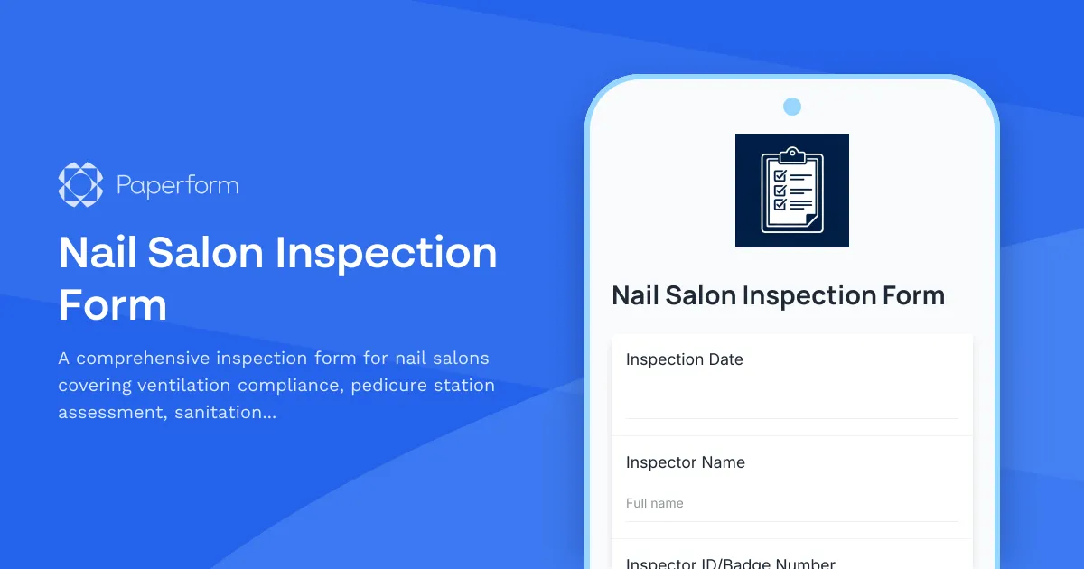 Nail Salon Inspection Form