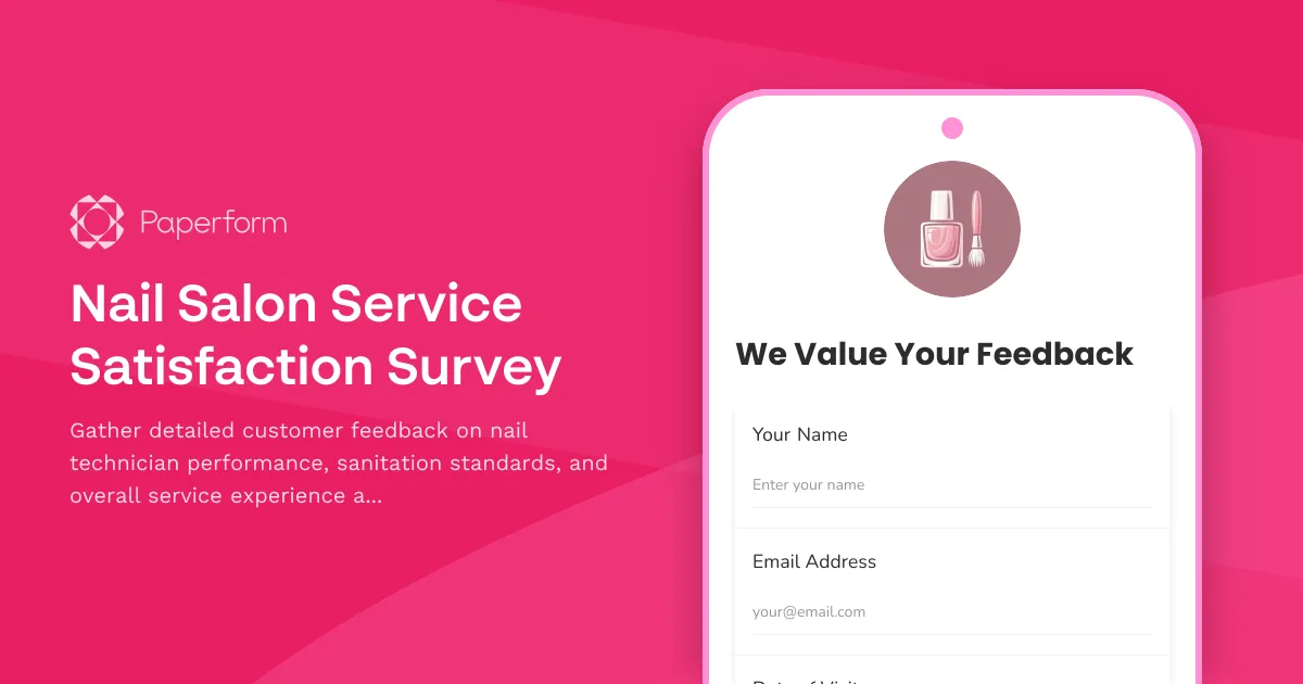 Nail Salon Service Satisfaction Survey