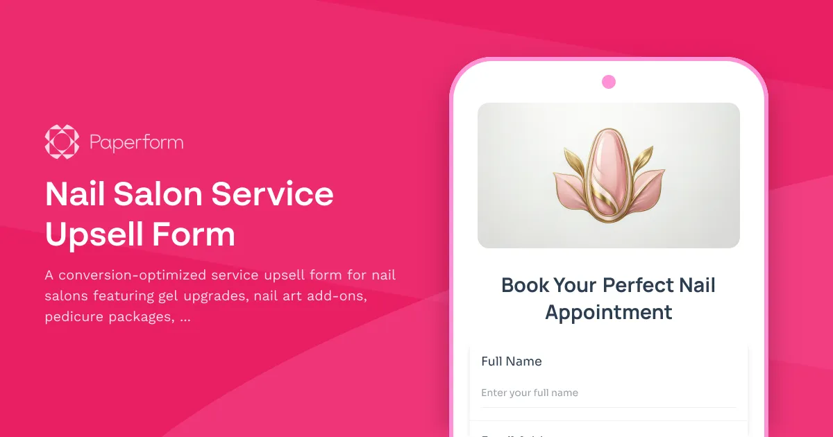 Nail Salon Service Upsell Form