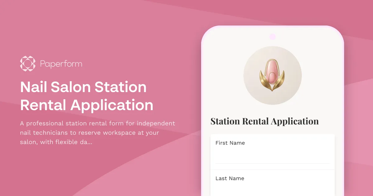 Nail Salon Station Rental Application