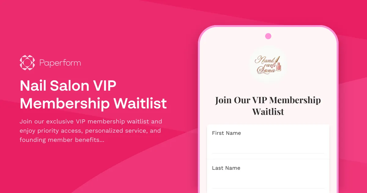 Nail Salon VIP Membership Waitlist