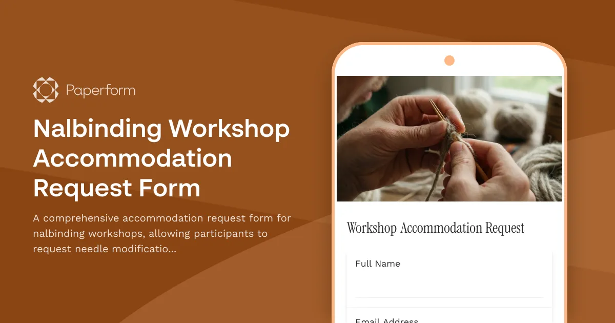 Nalbinding Workshop Accommodation Request Form