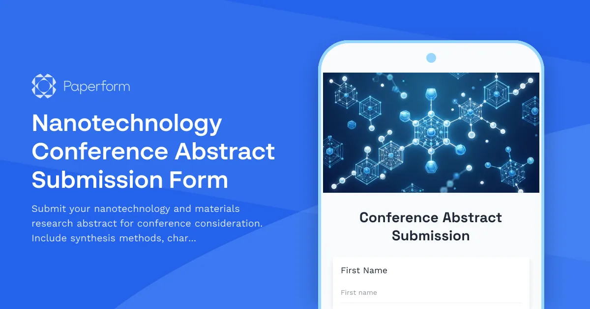 Nanotechnology Conference Abstract Submission Form