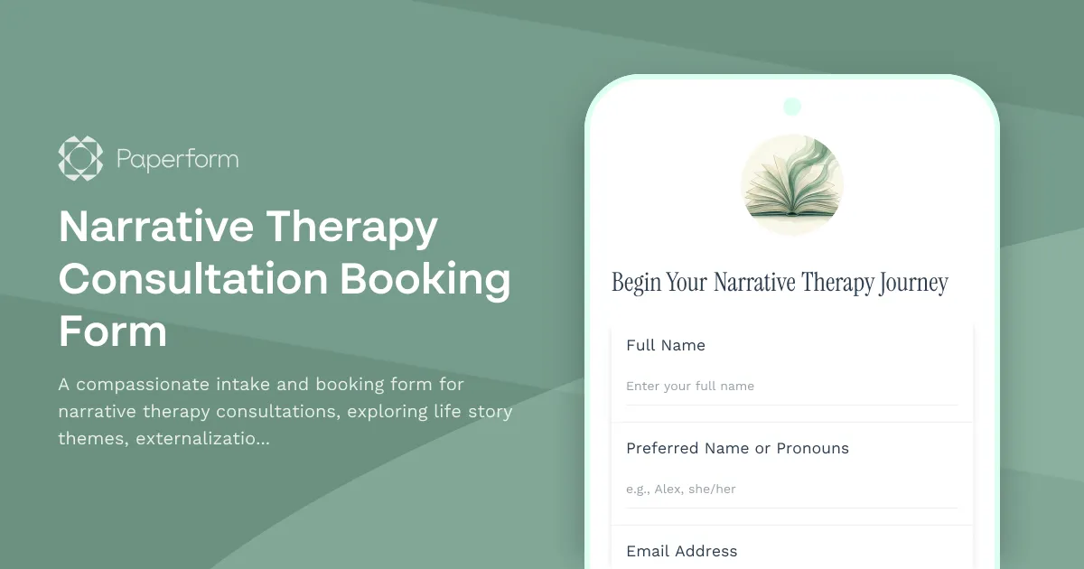 Narrative Therapy Consultation Booking Form