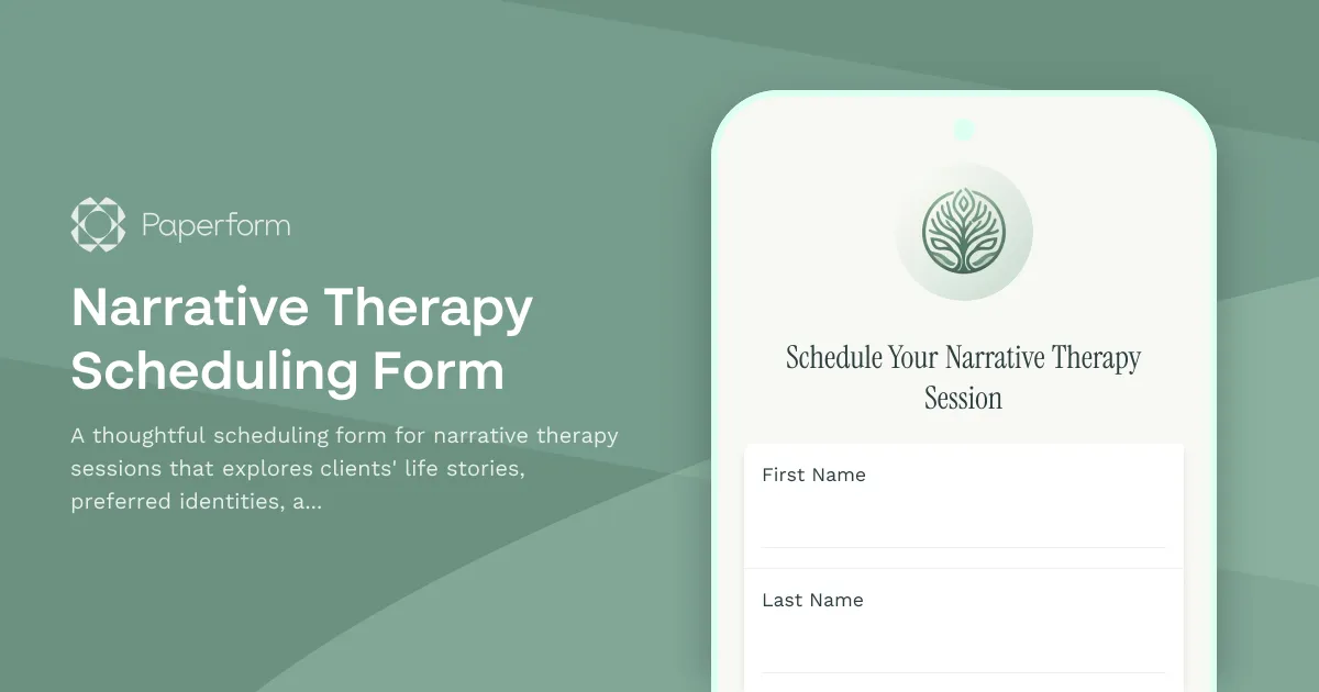 Narrative Therapy Scheduling Form