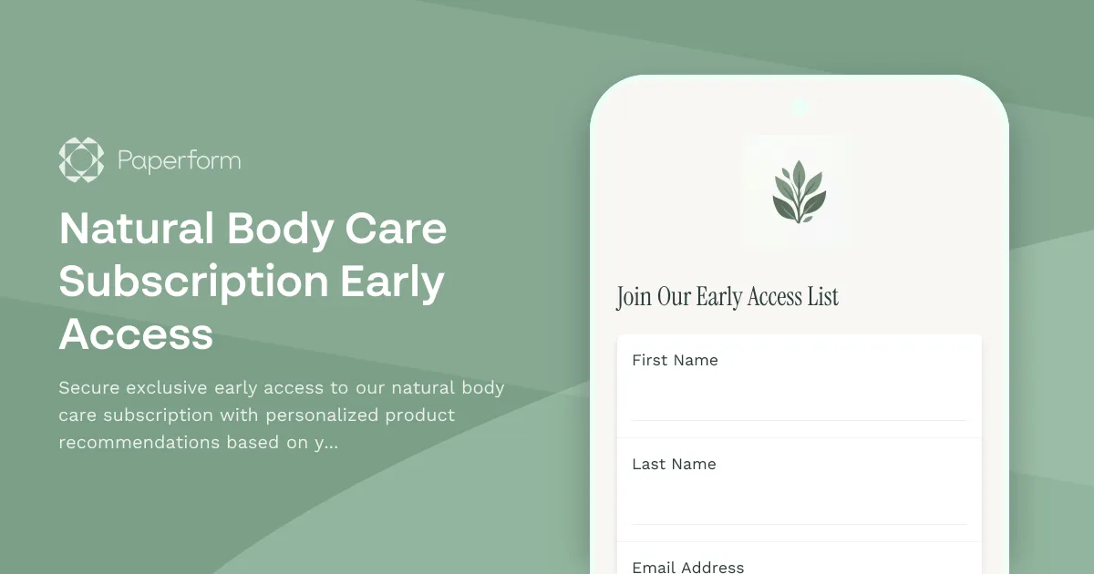 Natural Body Care Subscription Early Access