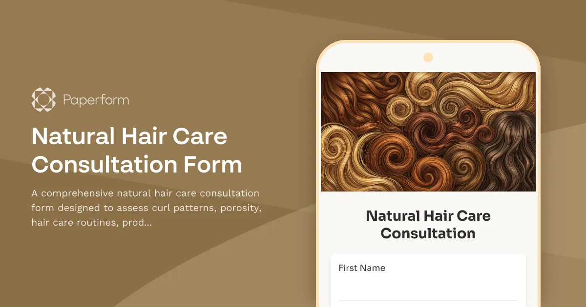 Natural Hair Care Consultation Form