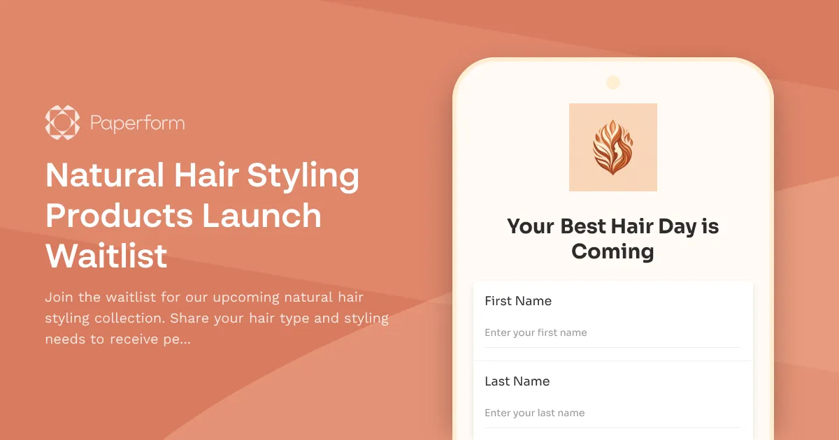 Natural Hair Styling Products Launch Waitlist