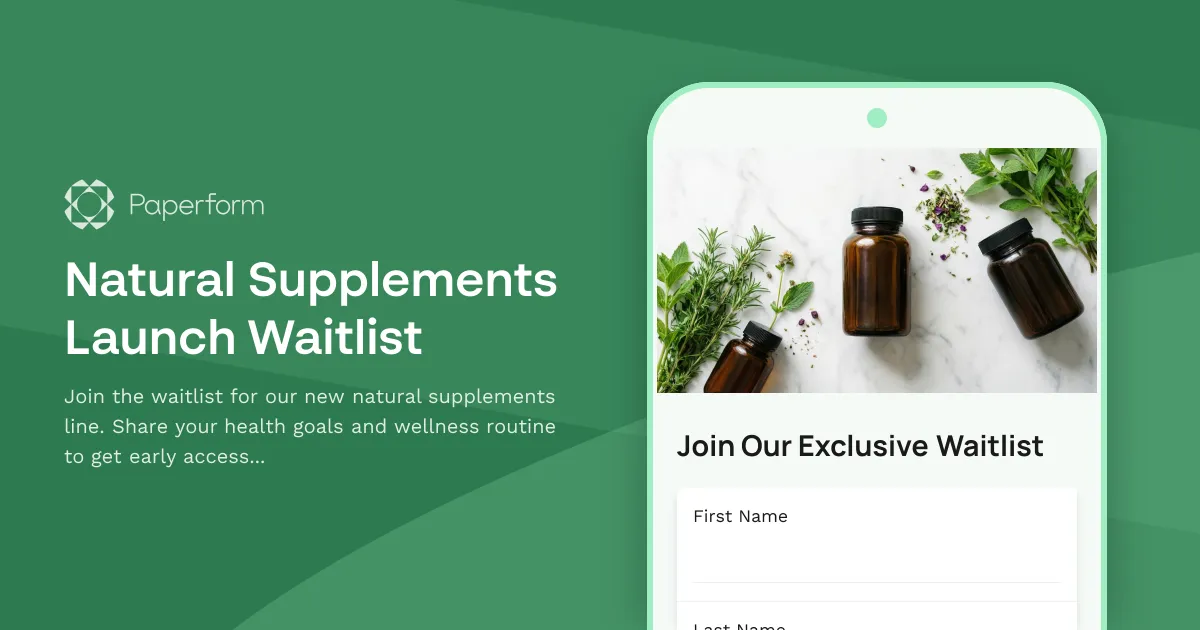 Natural Supplements Launch Waitlist