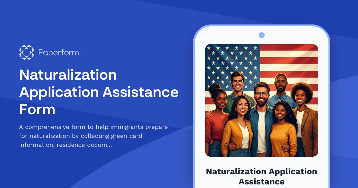 Naturalization Application Assistance Form