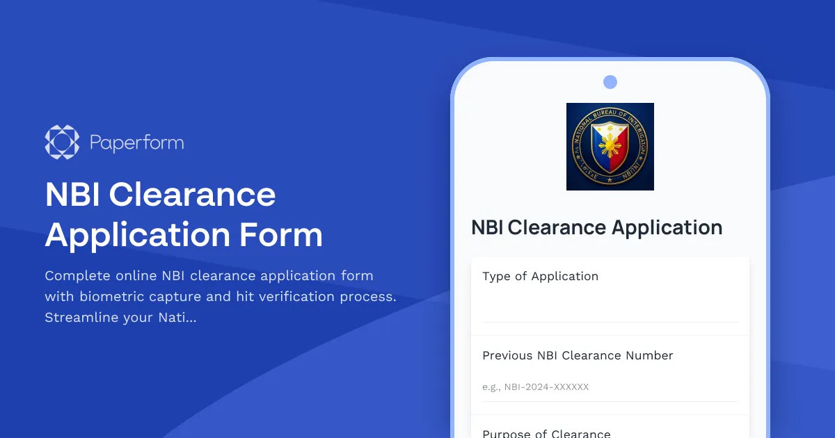 NBI Clearance Application Form