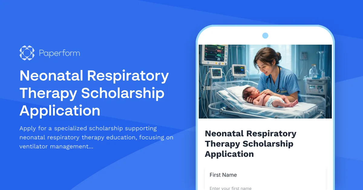 Neonatal Respiratory Therapy Scholarship Application
