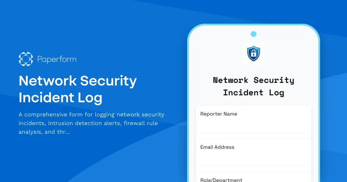 Network Security Incident Log
