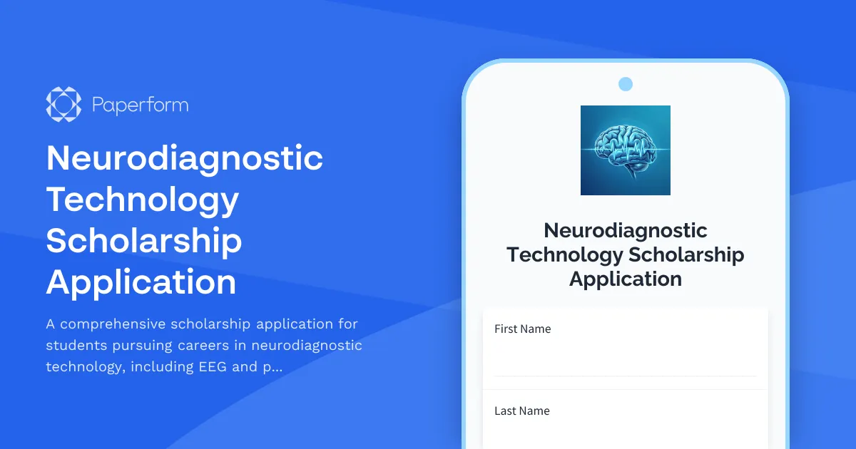 Neurodiagnostic Technology Scholarship Application