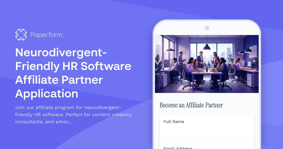 Neurodivergent-Friendly HR Software Affiliate Partner Application