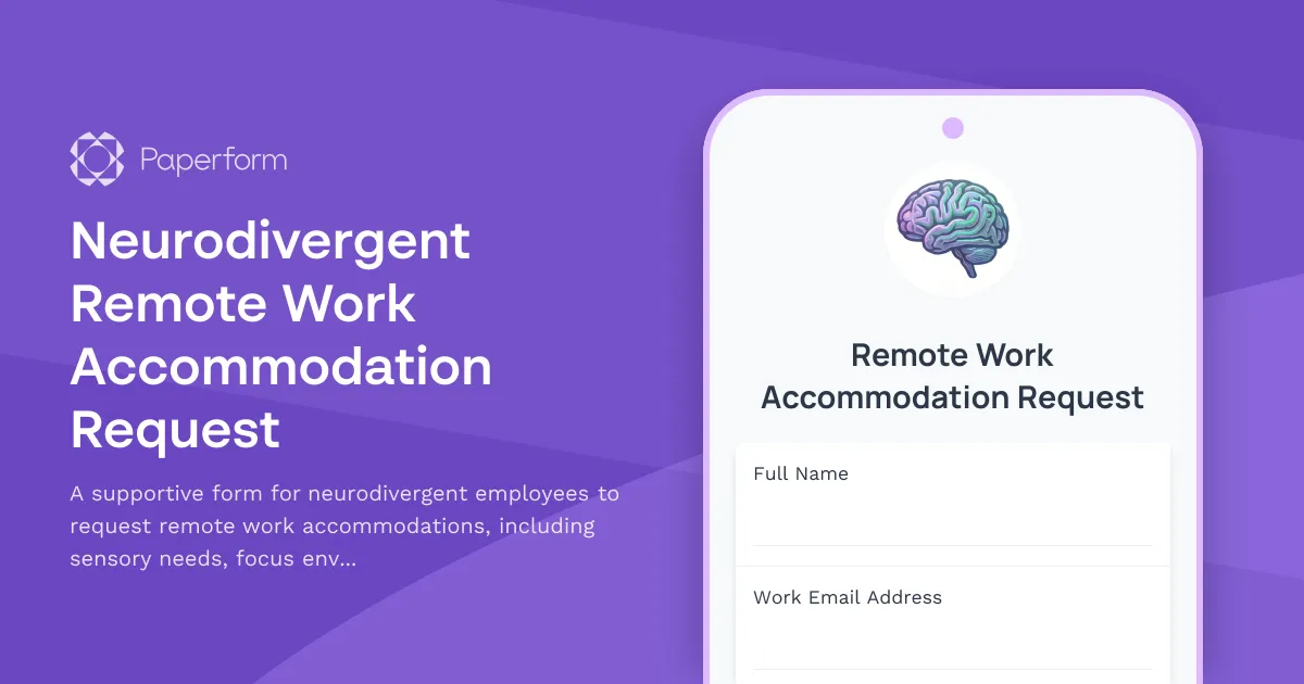 Neurodivergent Remote Work Accommodation Request
