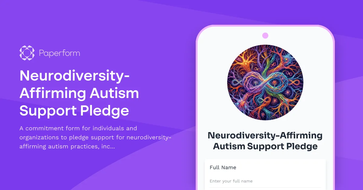 Neurodiversity-Affirming Autism Support Pledge