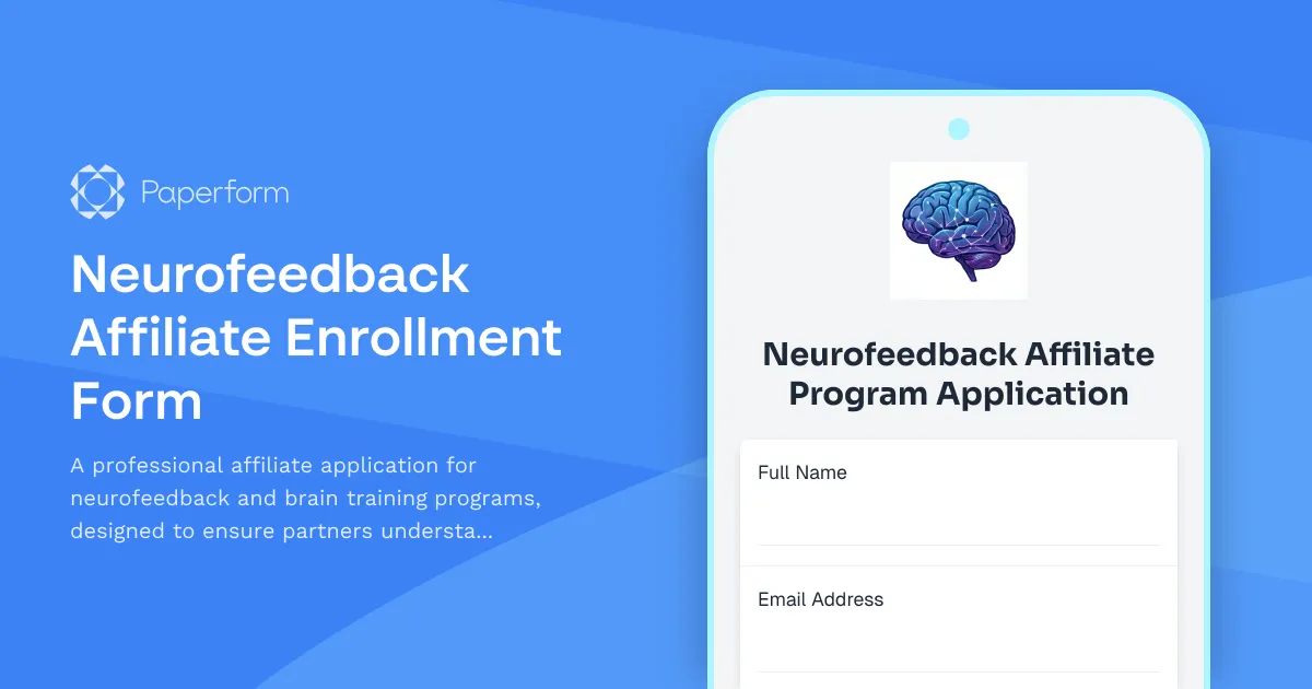 Neurofeedback Affiliate Enrollment Form