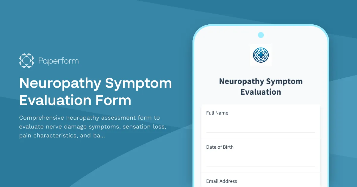 Neuropathy Symptom Evaluation Form