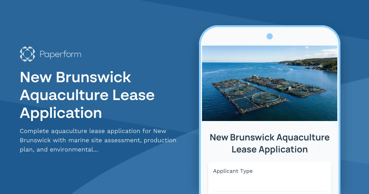 New Brunswick Aquaculture Lease Application