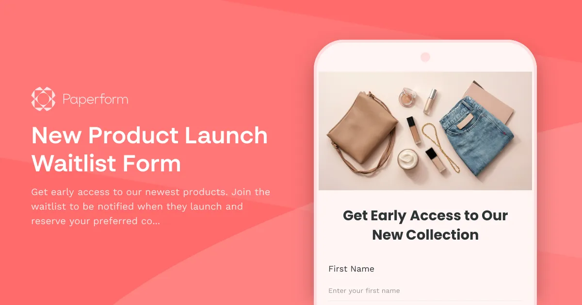New Product Launch Waitlist Form