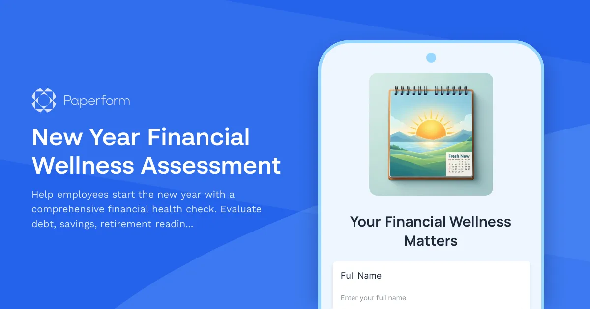 New Year Financial Wellness Assessment