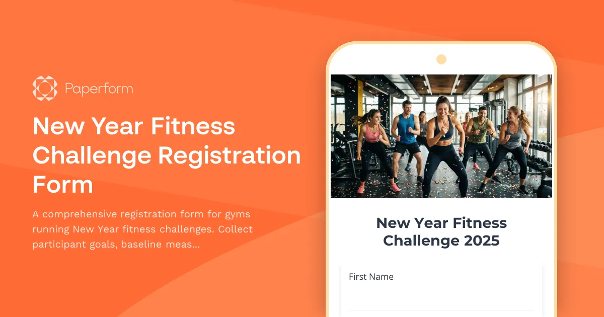 New Year Fitness Challenge Registration Form