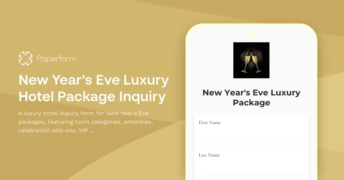 New Year's Eve Luxury Hotel Package Inquiry