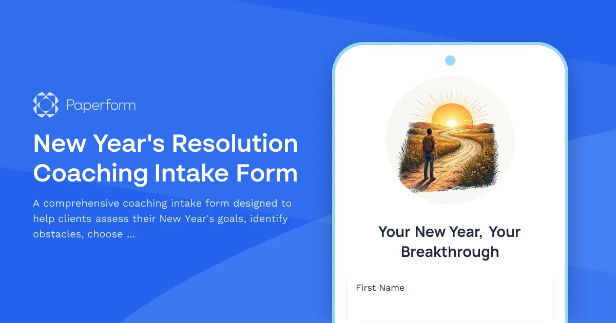 New Year's Resolution Coaching Intake Form