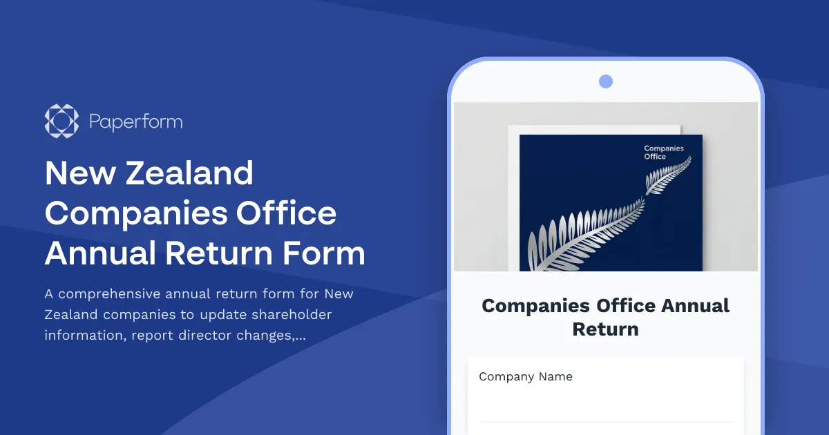 New Zealand Companies Office Annual Return Form
