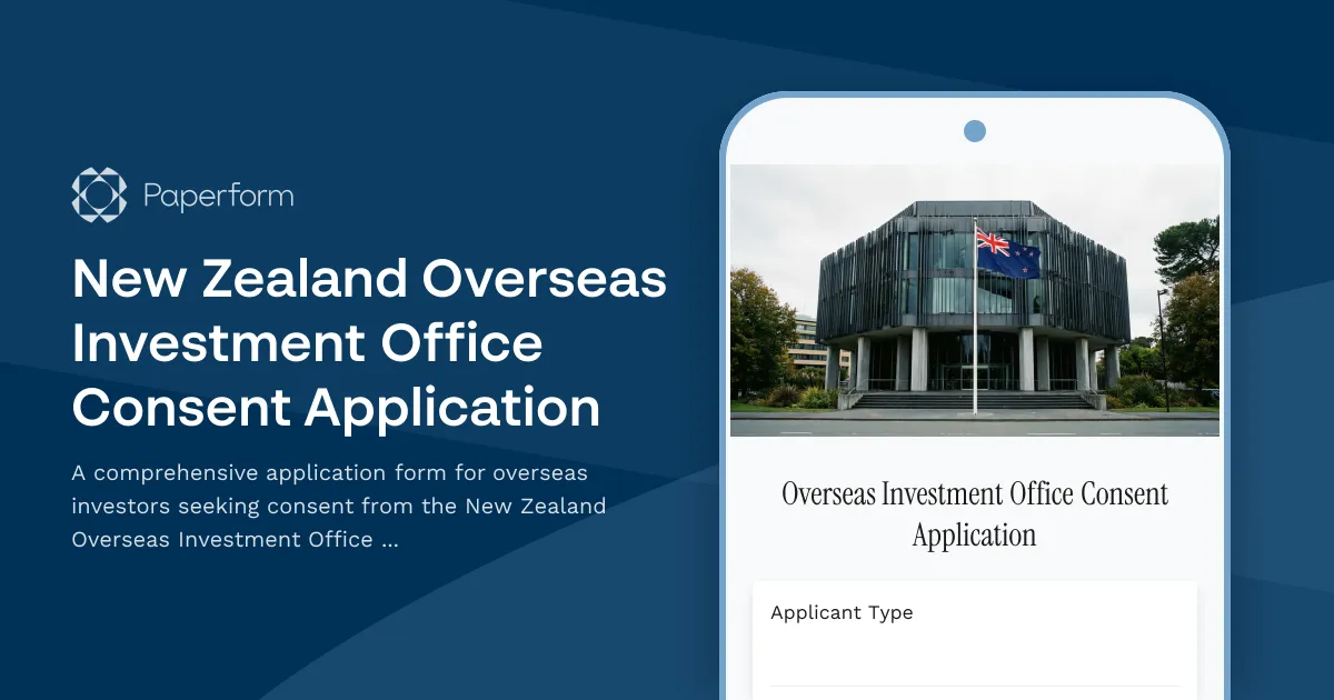 New Zealand Overseas Investment Office Consent Application