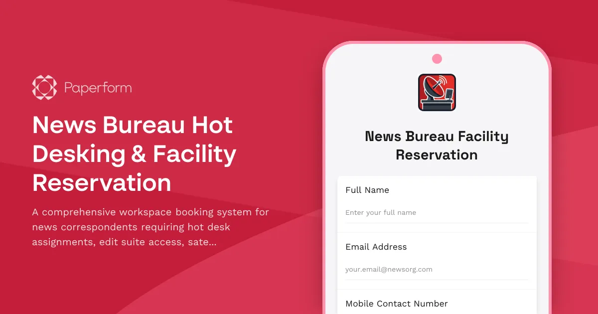 News Bureau Hot Desking & Facility Reservation