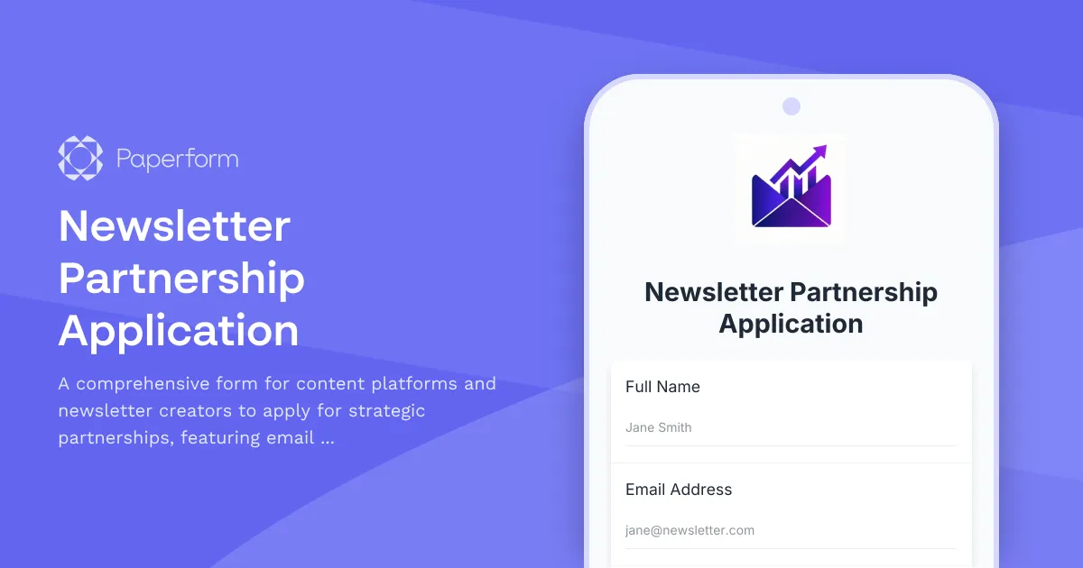 Newsletter Partnership Application