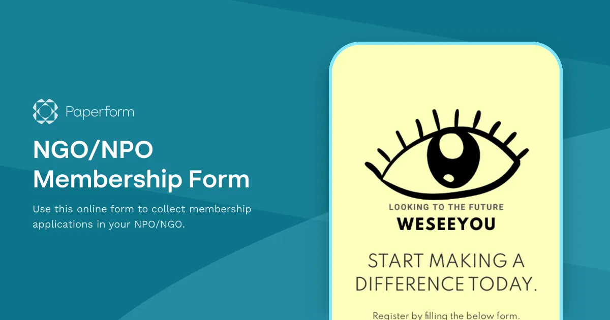 NGO/NPO Membership Form