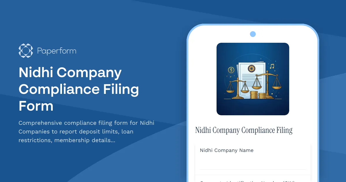 Nidhi Company Compliance Filing Form