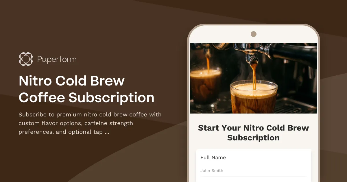 Nitro Cold Brew Coffee Subscription