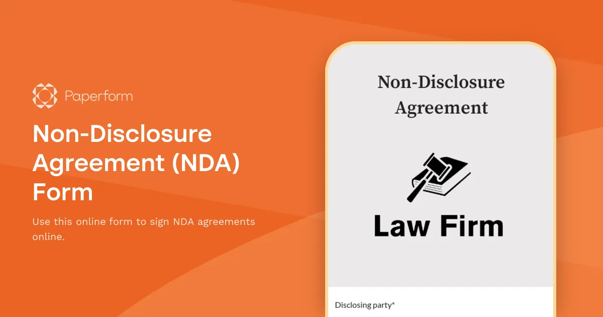 Non-Disclosure Agreement (NDA) Form