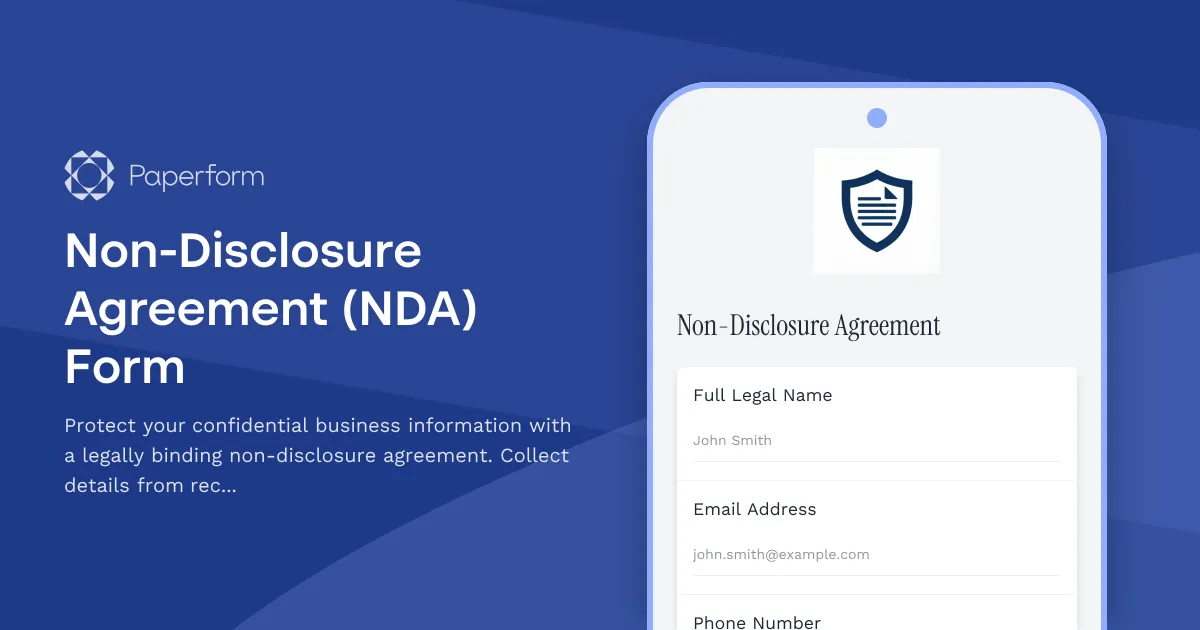 Non-Disclosure Agreement (NDA) Form