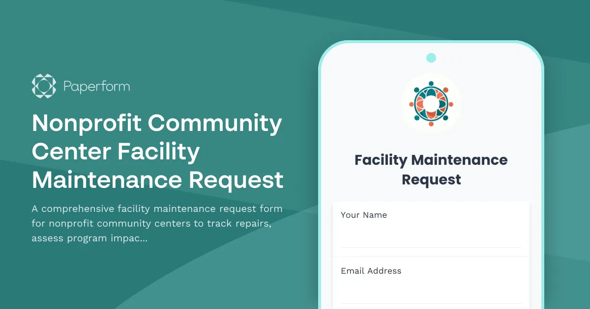Nonprofit Community Center Facility Maintenance Request